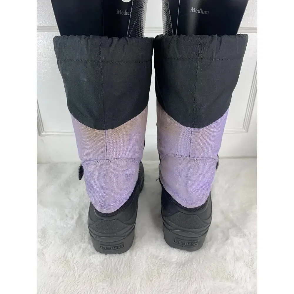 LL Bean Kids Winter Snow Boots Waterproof Purple Black Size 5
